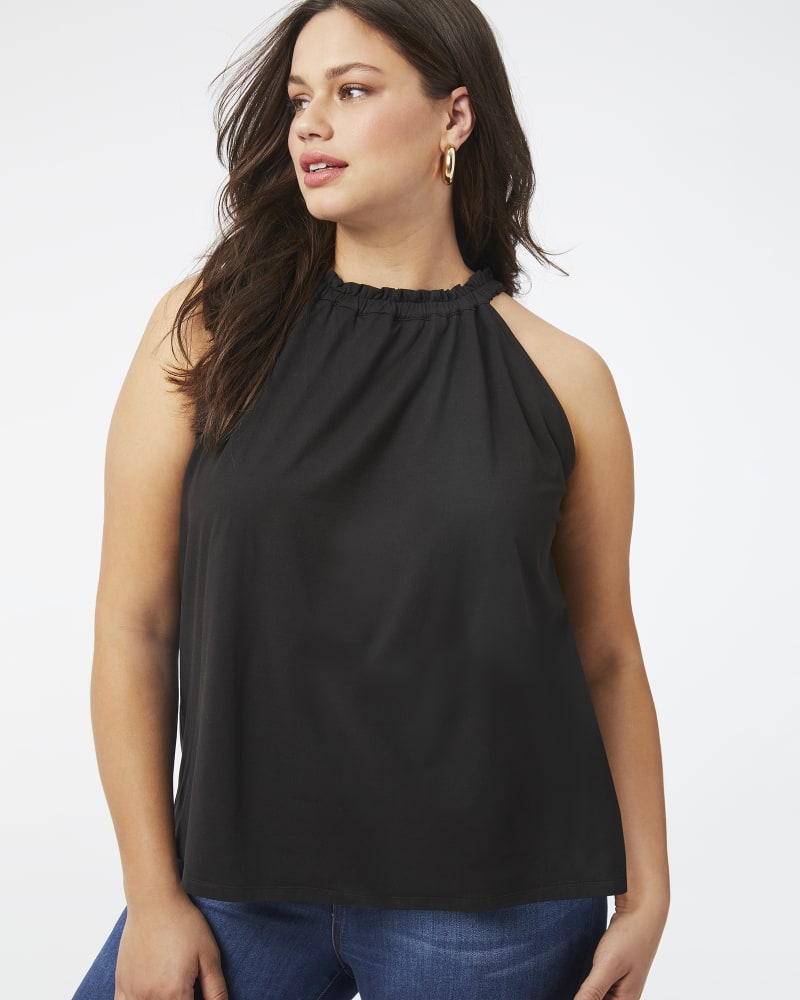 Front of plus size Sasha Halter Tank by Cameo | Dia&Co | dia_product_style_image_id:158009